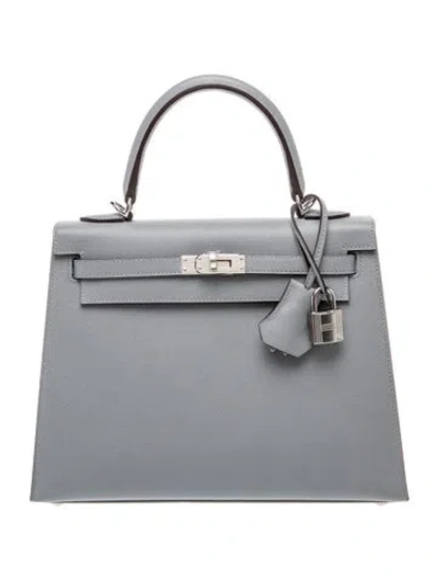 Pre-owned Hermes 2026 Madame Kelly Ii Sellier 25 In Gray