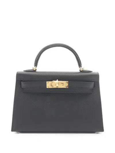 Pre-owned Hermes 2026 Mini 20 Kelly Tote Bag In Black