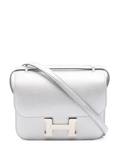Pre-owned Hermes 2026 Mini Constance 3 Shoulder Bag In Silver