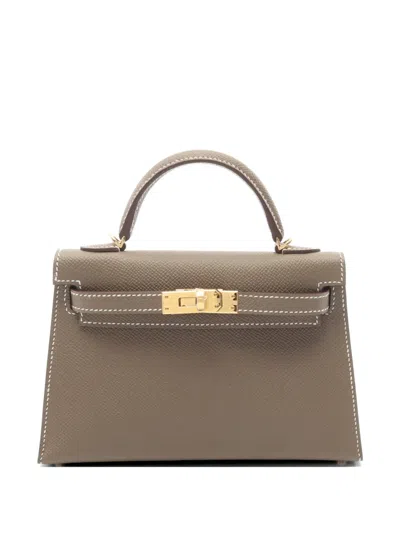 Pre-owned Hermes 2026 Mini Kelly Ii Etoupe Shoulder Bag In Brown
