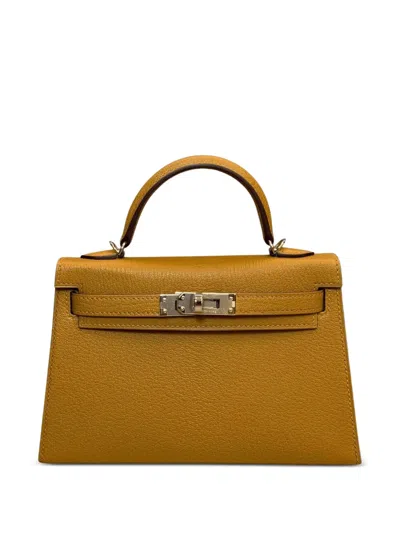 Pre-owned Hermes 2026 Mini Kelly Sellier 20 Handbag In Yellow