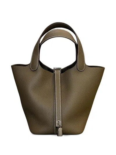 Pre-owned Hermes 2026 Picotin 18 Togo Bucket Bag In Brown