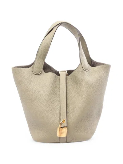 Pre-owned Hermes 2026 Pm Picotin Lock Tote Bag In Grey