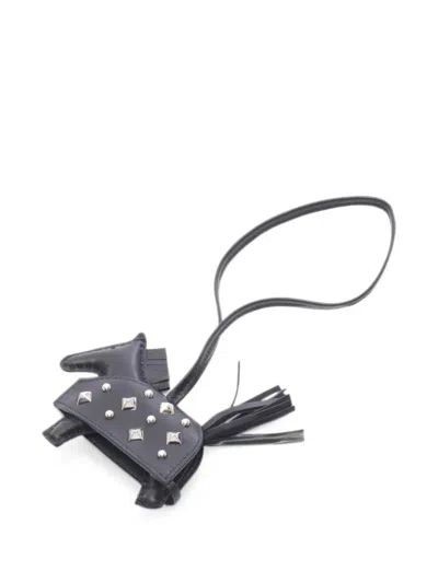 Pre-owned Hermes 2026 Pm Rodeo Bag Charm In Black