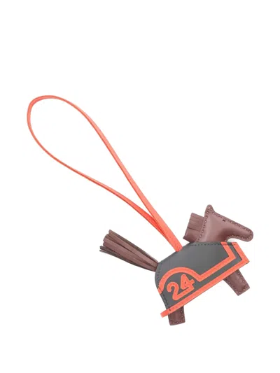 Pre-owned Hermes 2026 Pm Rodeo Bag Charm In Brown