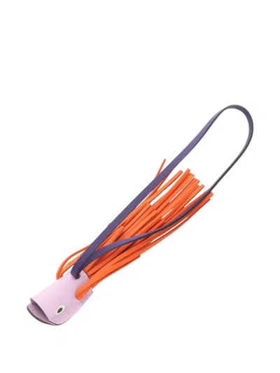 Pre-owned Hermes 2026 Poisson Guimauve Feu Bag Charm In Orange