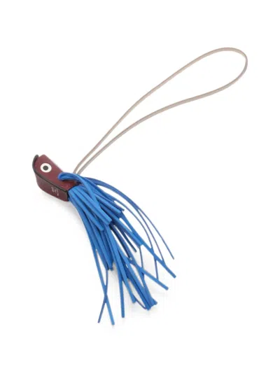 Pre-owned Hermes 2026 Poisson Rouge Bag Charm In Blue