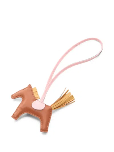Pre-owned Hermes 2026 Rodeo Pm Bag Charm In Brown