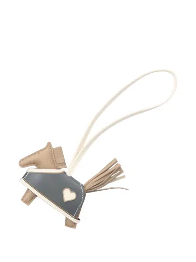 Pre-owned Hermes 2026 Rodeo Pm Bag Charm In Neutral