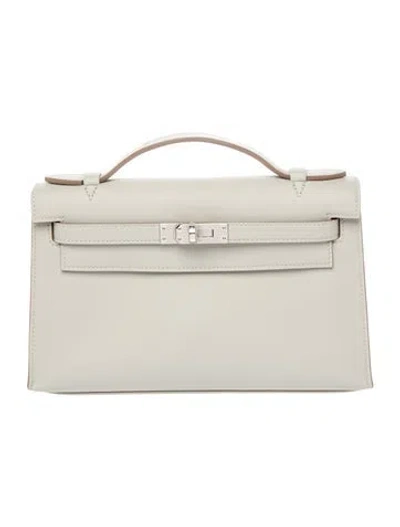 Pre-owned Hermes 2026 Swift Kelly Pochette In Neutrals