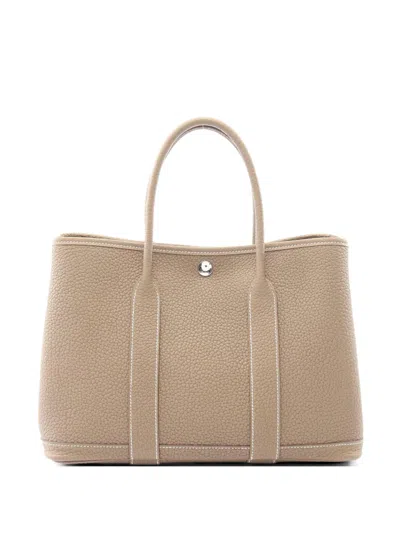 Pre-owned Hermes 2026 Tpm Garden Party Negonda-leather Tote Bag In Neutral