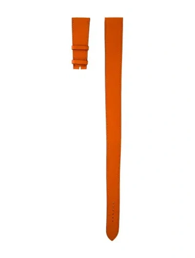 Pre-owned Hermes 20mm Double Tour Watch Strap In Orange