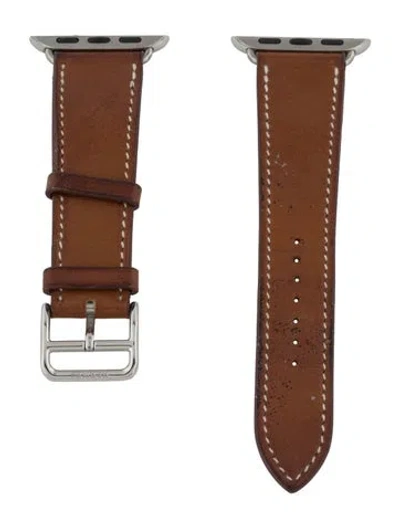 Pre-owned Hermes 20mm Single Tour Strap. In Brown