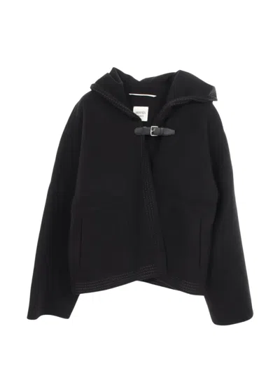 Pre-owned Hermes 20s Albion H Passant Cardigan In Black