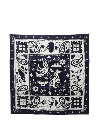 Pre-owned Hermes 20s Animaux Bandana 55 Silk Scarf
