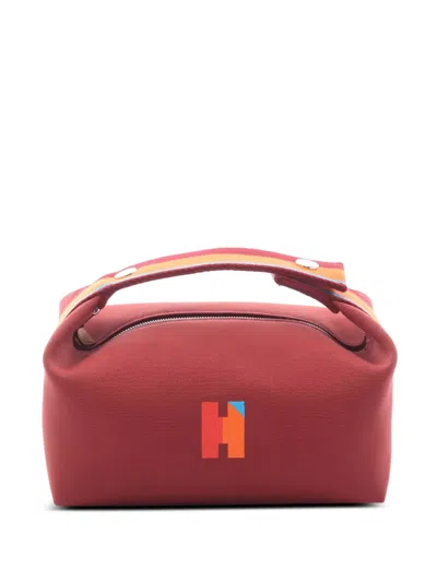 Pre-owned Hermes 20s Canvas Handle Handbag In Orange