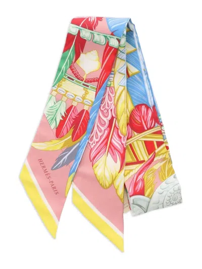 Pre-owned Hermes 20s Danse Pacifique Scarf In Pink