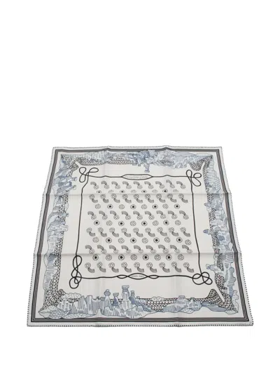 Pre-owned Hermes 20s Les Canyons Etoiles 55 Silk Scarf