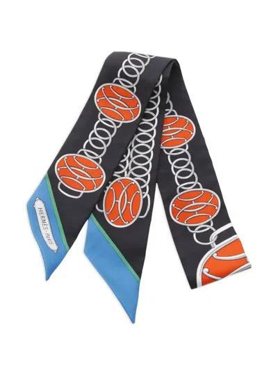 Pre-owned Hermes 20s Lift Profile Scarf In Black