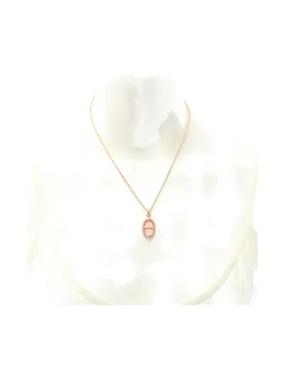 Pre-owned Hermes 20s Maillon Pendant Necklace In Gold