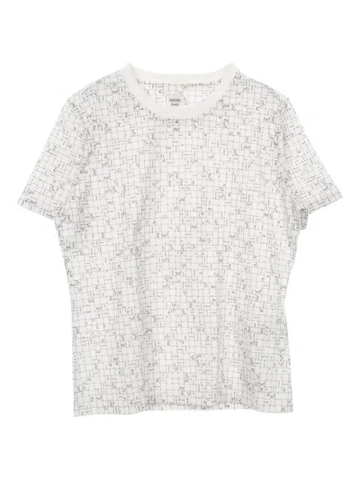 Pre-owned Hermes 20s Patterned T-shirt In White