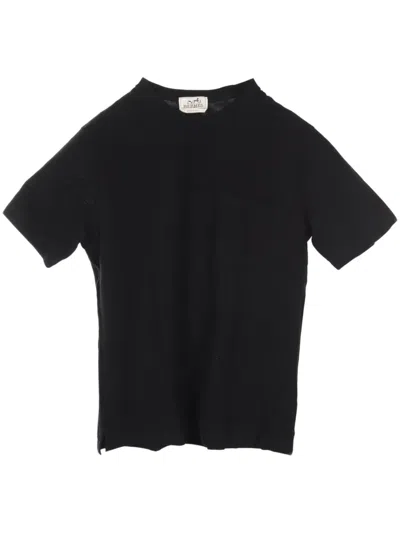 Pre-owned Hermes 20s Piqué T-shirt In Black