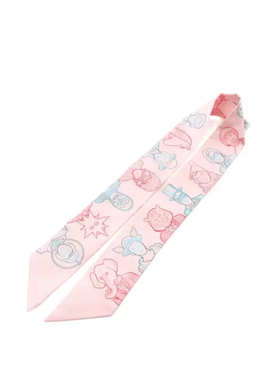 Pre-owned Hermes 20s Silk Scarf In Pink