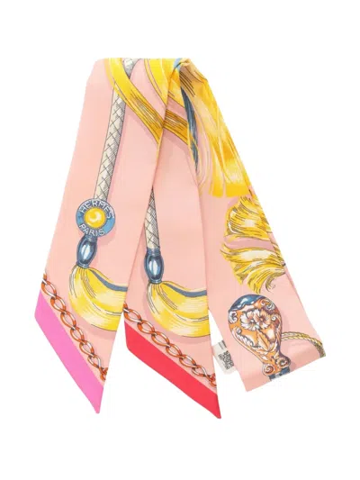 Pre-owned Hermes 20s Twilly Caval Cades Scarf