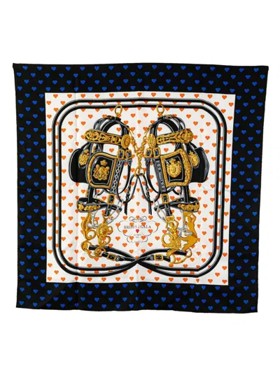 Pre-owned Hermes 20th Century Brides De Gala Love Silk Scarf Scarves In White