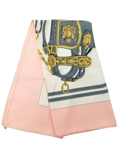 Pre-owned Hermes 20th Century Brides De Gala Silk Scarf 90 Scarves In Pink