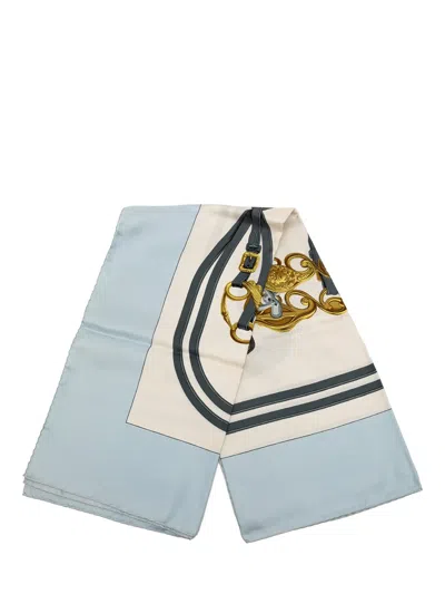 Pre-owned Hermes 20th Century Brides De Gala Silk Scarf 90 Scarves In White