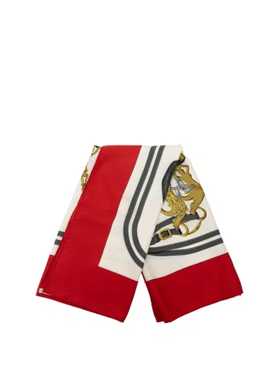 Pre-owned Hermes 20th Century Brides De Gala Silk Scarf 90 Scarves In White