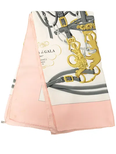 Pre-owned Hermes 20th Century Brides De Gala Silk Scarf 90 Scarves In White