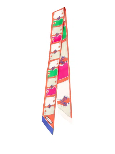 Pre-owned Hermes 20th Century Camalis Silk Twilly Scarf Scarves In Multicolour