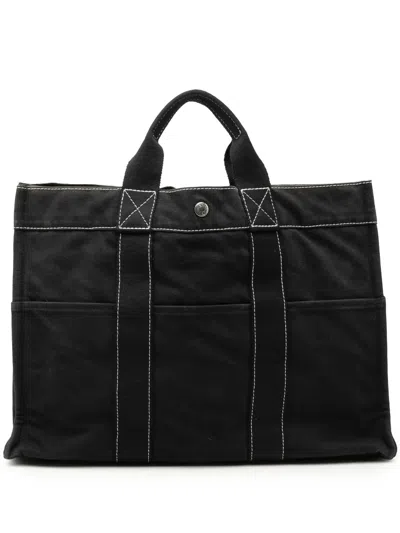 Pre-owned Hermes 20th Century Canvas Fourre Tout Mm Tote Bag In Black