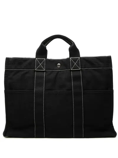 Pre-owned Hermes 20th Century Canvas Fourre Tout Mm Tote Bag In Black