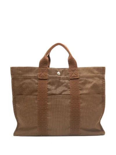Pre-owned Hermes 20th Century Canvas Fourre Tout Mm Tote Bag In Brown