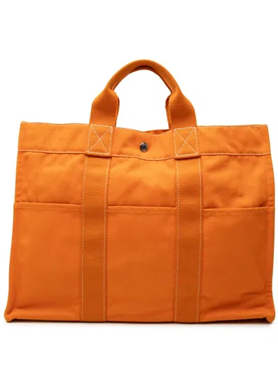 Pre-owned Hermes 20th Century Canvas Fourre Tout Mm Tote Bag In Orange