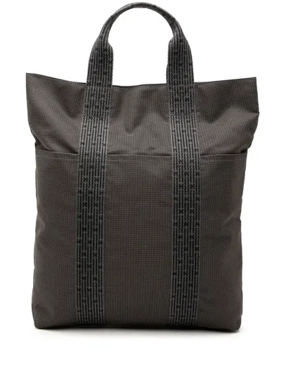 Pre-owned Hermes 20th Century Canvas Herline Cabas Tote Bag In Gray