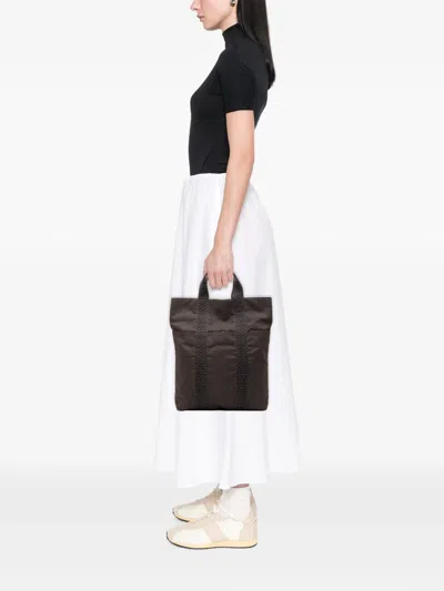 Pre-owned Hermes 20th Century Canvas Herline Cabas Tote Bag In Gray