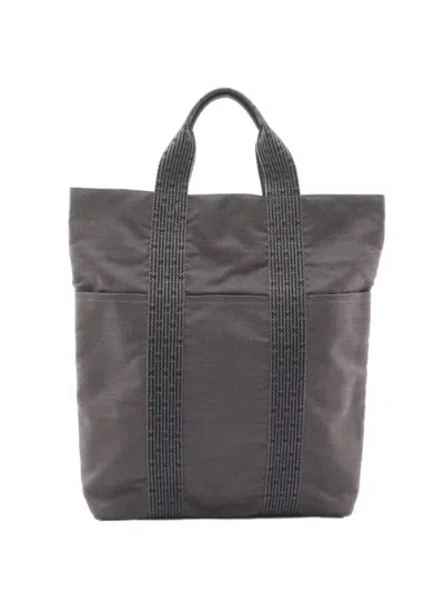 Pre-owned Hermes 20th Century Canvas Herline Cabas Tote Bag In Gray