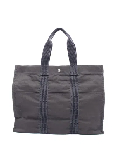 Pre-owned Hermes 20th Century Canvas Herline Gm Tote Bag In Gray