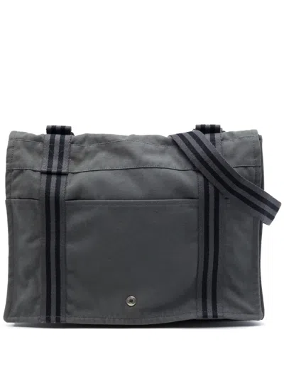 Pre-owned Hermes 20th Century Canvas Herline Messenger Crossbody Bag In Grey