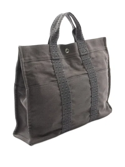 Pre-owned Hermes 20th Century Canvas Herline Mm Tote Bag In Gray