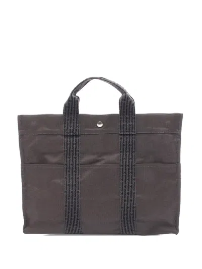 Pre-owned Hermes 20th Century Canvas Herline Mm Tote Bag In Gray