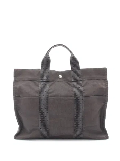 Pre-owned Hermes 20th Century Canvas Herline Mm Tote Bag In Gray