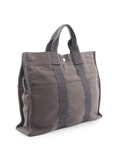 Pre-owned Hermes 20th Century Canvas Herline Mm Tote Bag In Grey