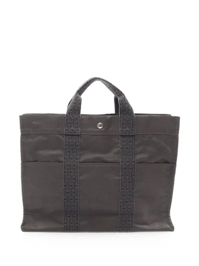 Pre-owned Hermes 20th Century Canvas Herline Mm Tote Bag In Grey