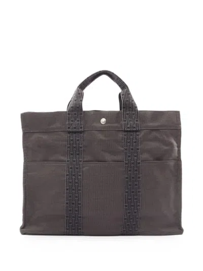 Pre-owned Hermes 20th Century Canvas Herline Mm Tote Bag In Grey