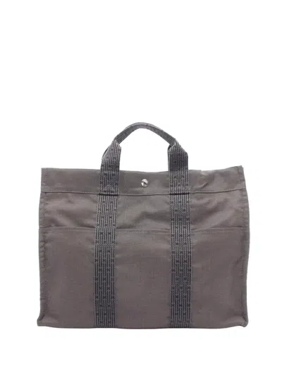 Pre-owned Hermes 20th Century Canvas Herline Mm Tote Bag In Grey